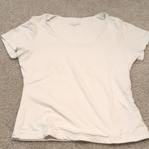 Tahari Women's Cream Short Sleeve Tee
